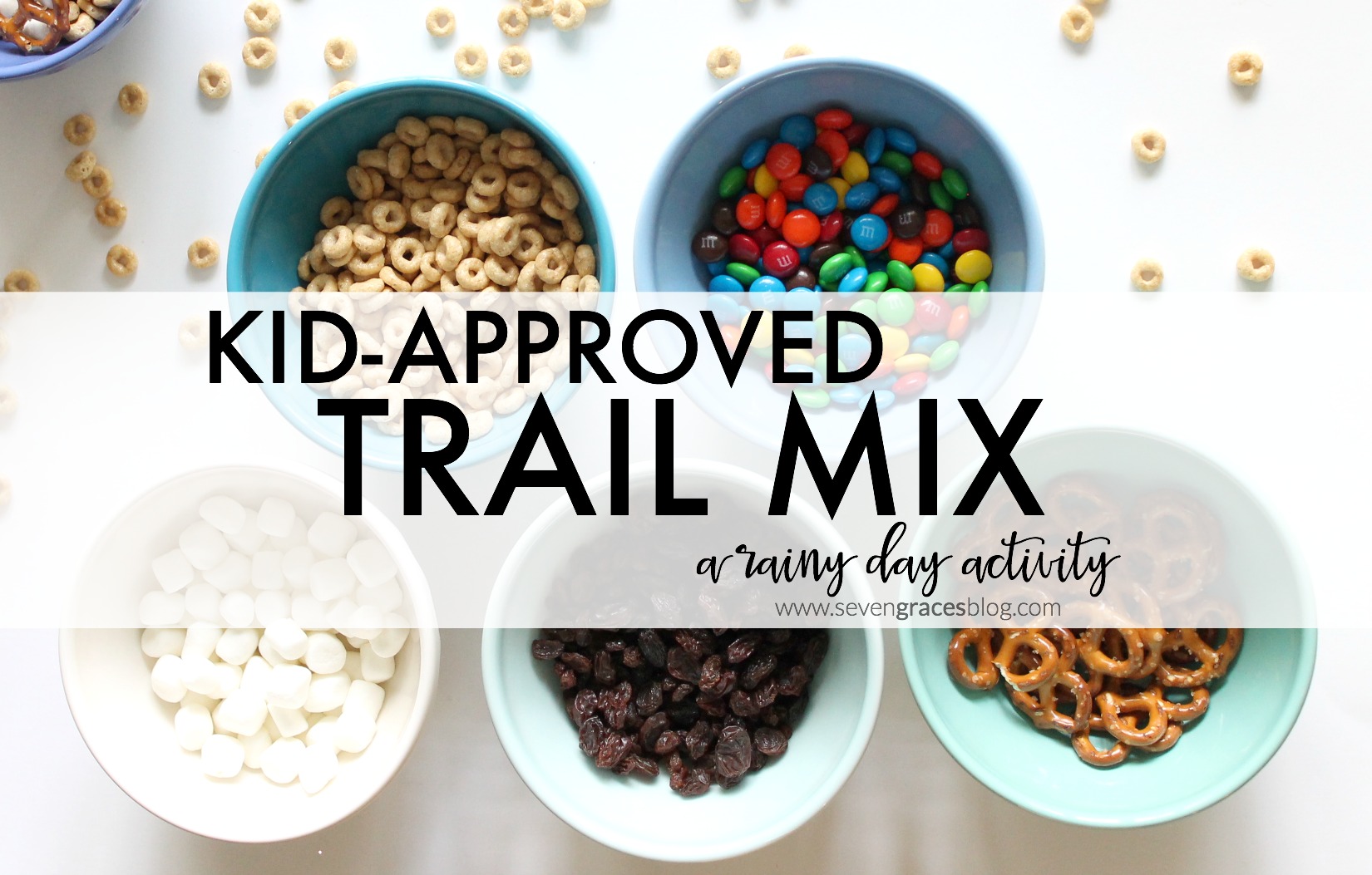 A kid-approved trail mix. Make as a rainy day activity or anytime. This trail mix is definitely a favorite!