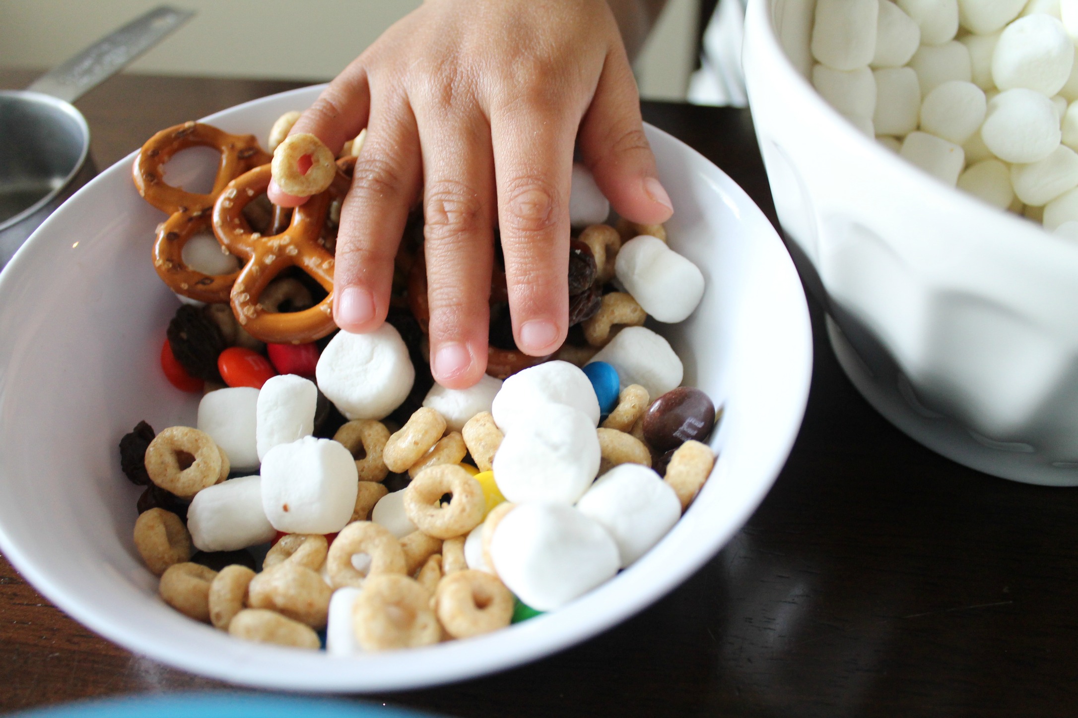 A kid-approved trail mix. Make as a rainy day activity or anytime. This trail mix is definitely a favorite!