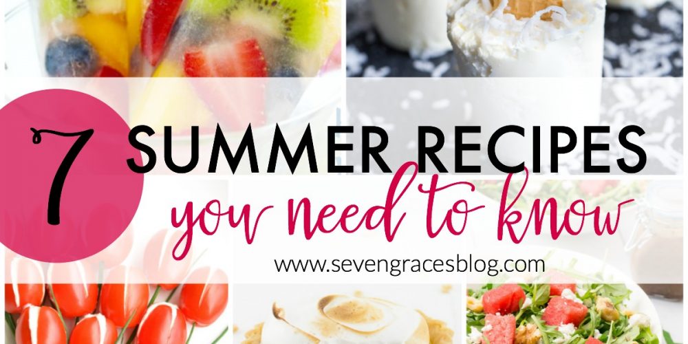 7 summer recipes you need to know to keep you cool! This roundup of fresh recipes is sure to be hit. Cool drinks, popsicles, fruit, veggies, and desserts!