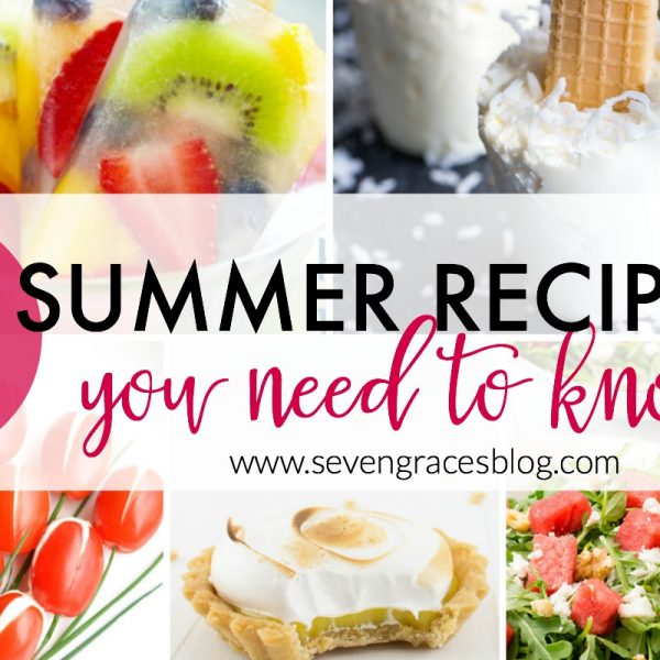 7 summer recipes you need to know to keep you cool! This roundup of fresh recipes is sure to be hit. Cool drinks, popsicles, fruit, veggies, and desserts!