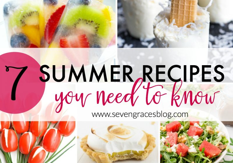 7 summer recipes you need to know to keep you cool! This roundup of fresh recipes is sure to be hit. Cool drinks, popsicles, fruit, veggies, and desserts!