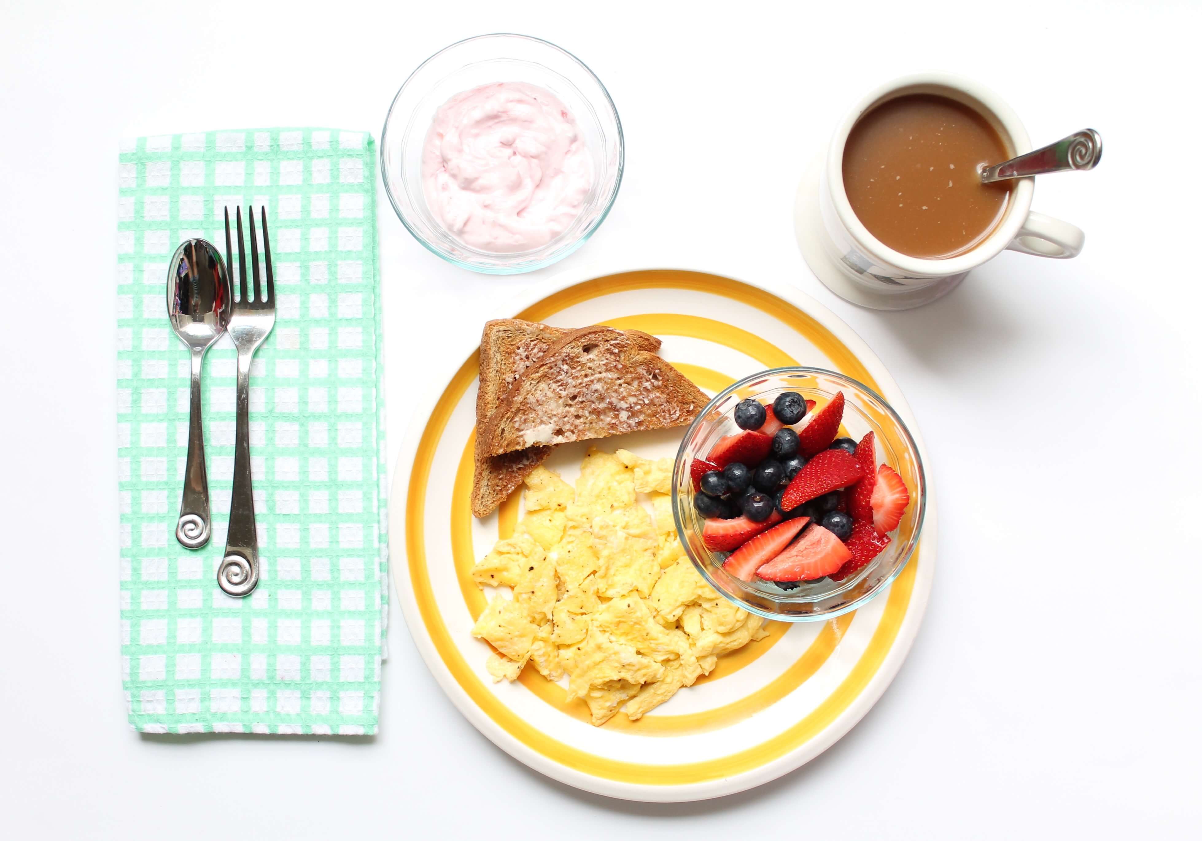 breakfast flatlay