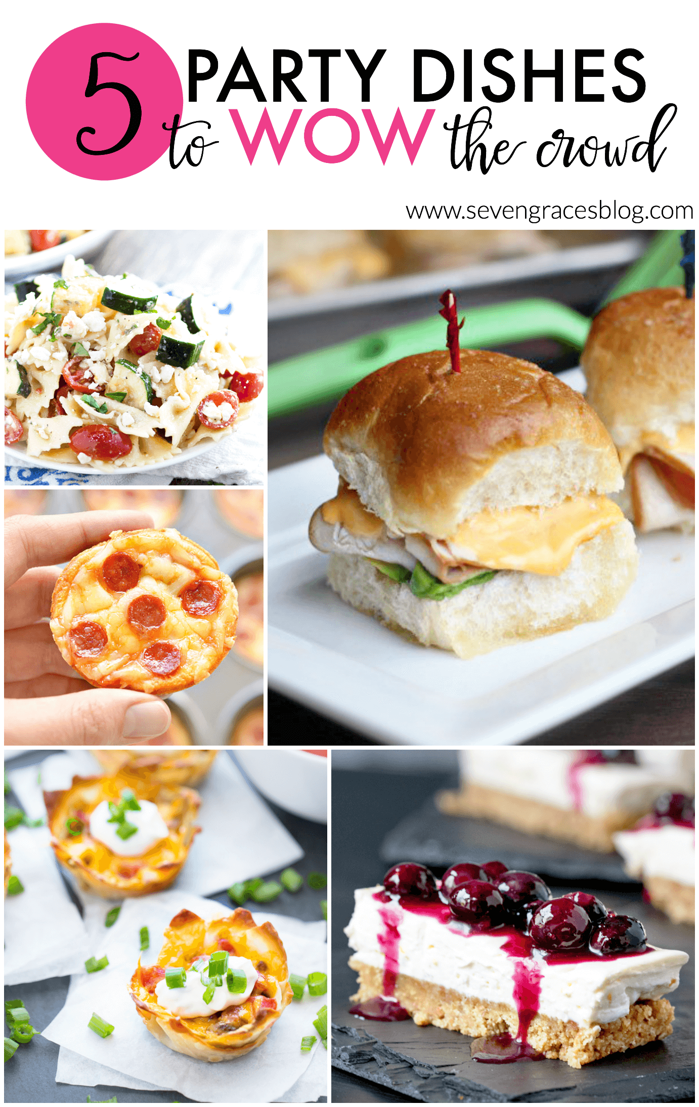 5 party dishes to wow the crowd. Take these best appetizers to a summer party, tailgate party, or a fun potluck. These recipes look delicious!