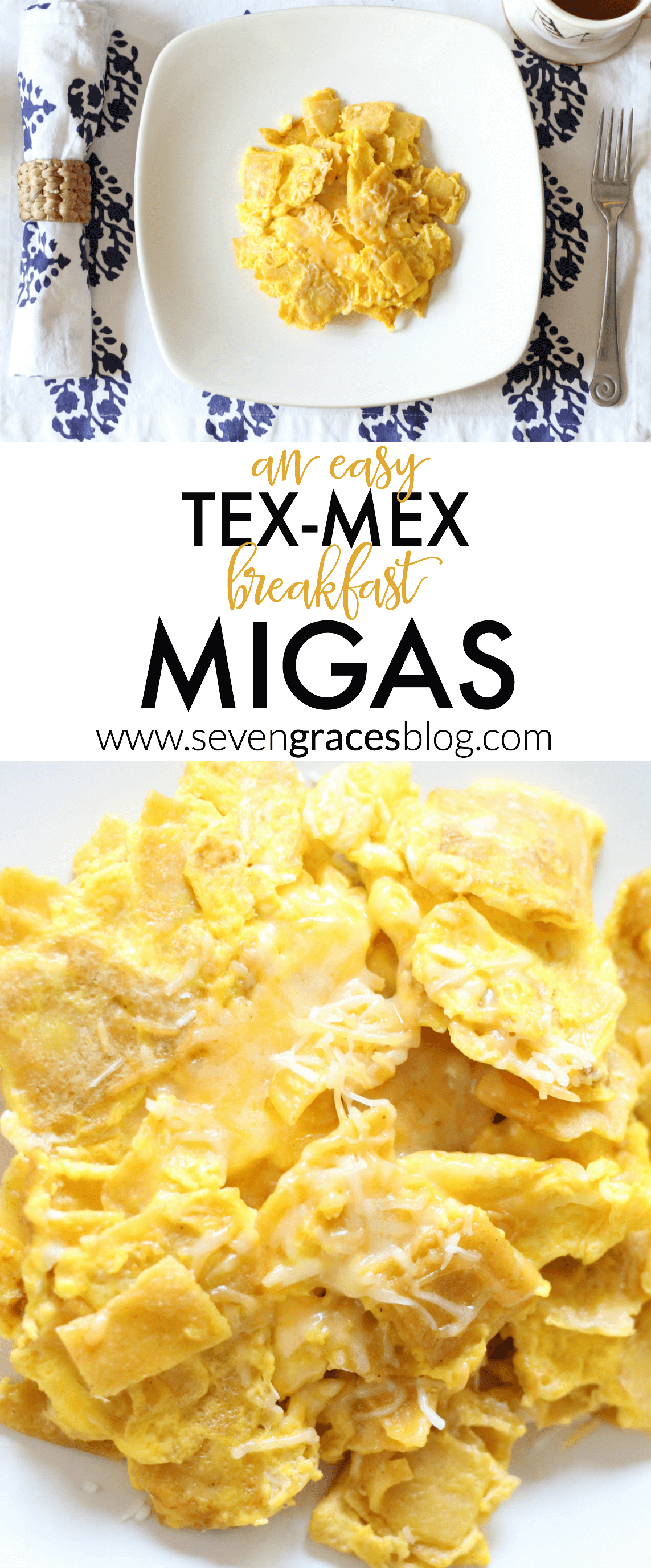 An Tex-Mex breakfast. These migas are so good. They're quick, easy, and delicious! Just add salsa or your favorite bell peppers, onions, tomatoes, or jalapenos to add your own personal flair, but this will not disappoint the family.