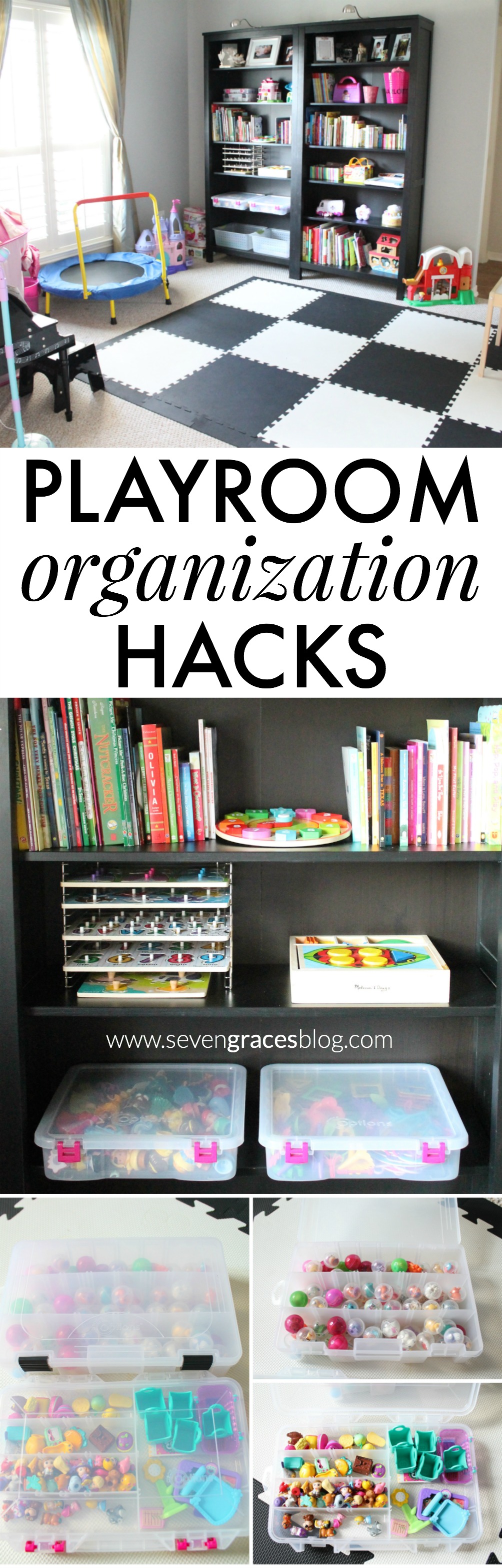 Playroom Organization Hacks. 7 organization hacks to get your playroom in tip-top shape! From Creative Options boxes to shoe boxes, your playroom will be a dream!   #storagewithstyle #Pmedia #ad