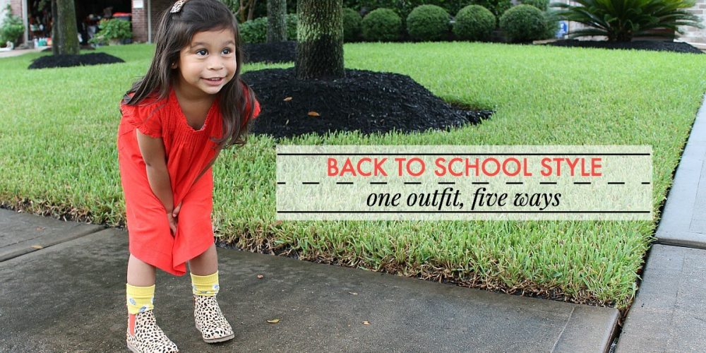 Back to school style. One outfit, five ways. Here's how you can create a great outfit for your little girl that will last from the beginning of the school year well into winter.