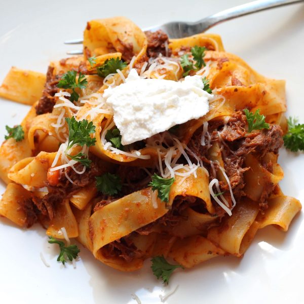 Slow Cooker Beef Ragu with Pappardelle. The best comfort food for a cold, winter day. #SimmeredinTradition #Ragu