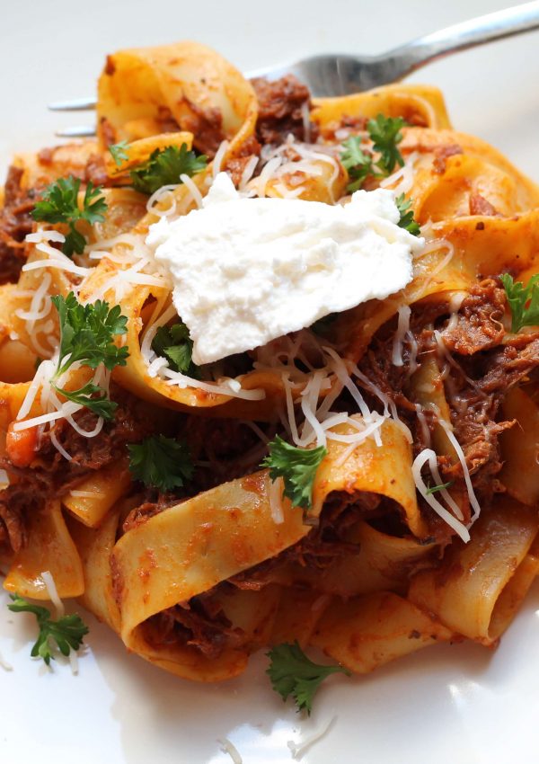 The Tradition of the Easy Meal: Slow Cooker Beef Ragu with Pappardelle