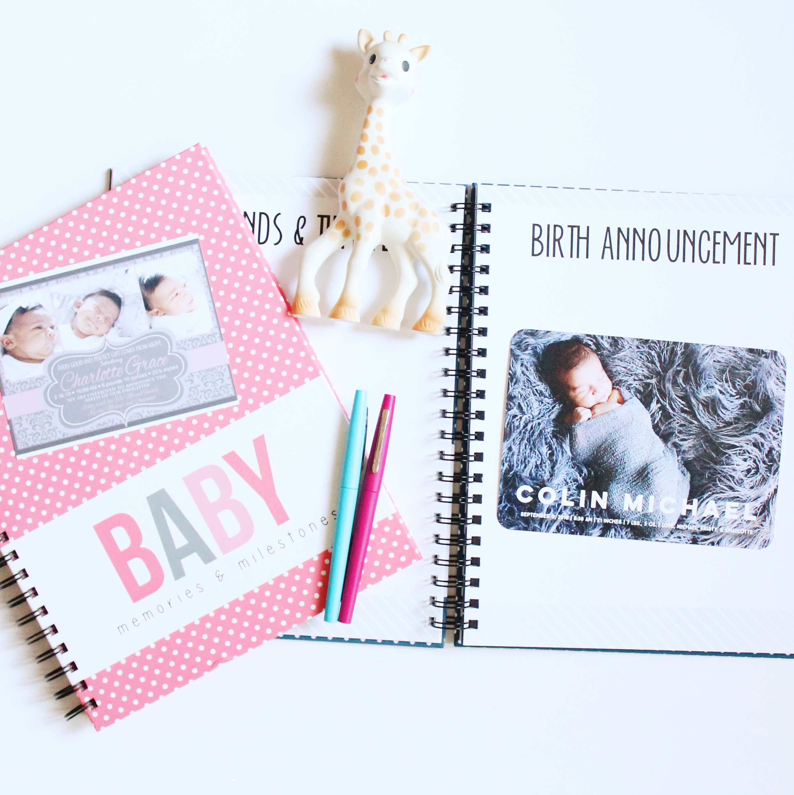Easy to fill in baby book by Polka Dot Print Shop.