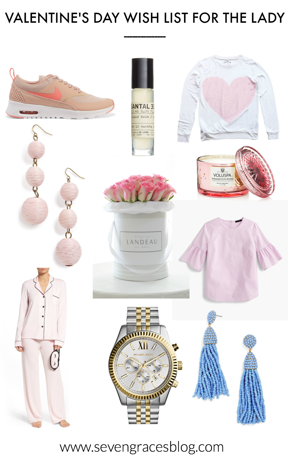 The cutest Valentine's Day wish list for the lady who never knows what to ask for. All things pink and pretty! Pretty and fresh gifts for the lovely lady. 