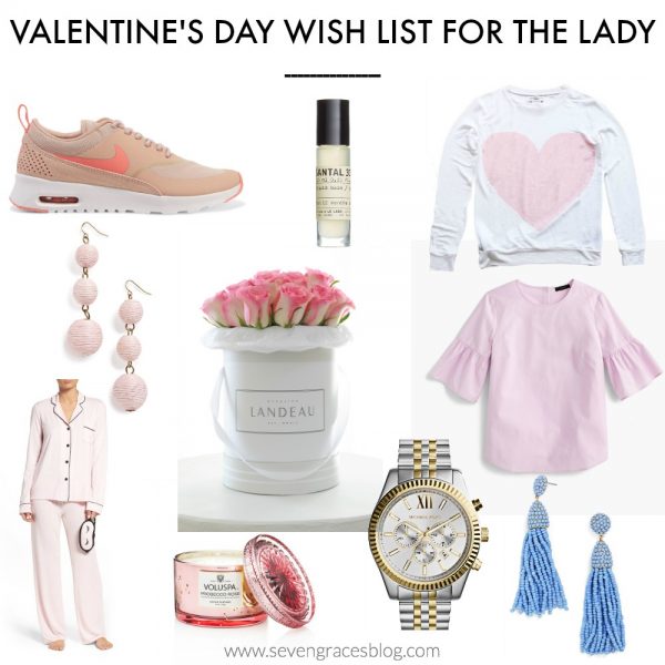 The cutest Valentine's Day wish list for the lady who never knows what to ask for. All things pink and pretty! Pretty and fresh gifts for the lovely lady.