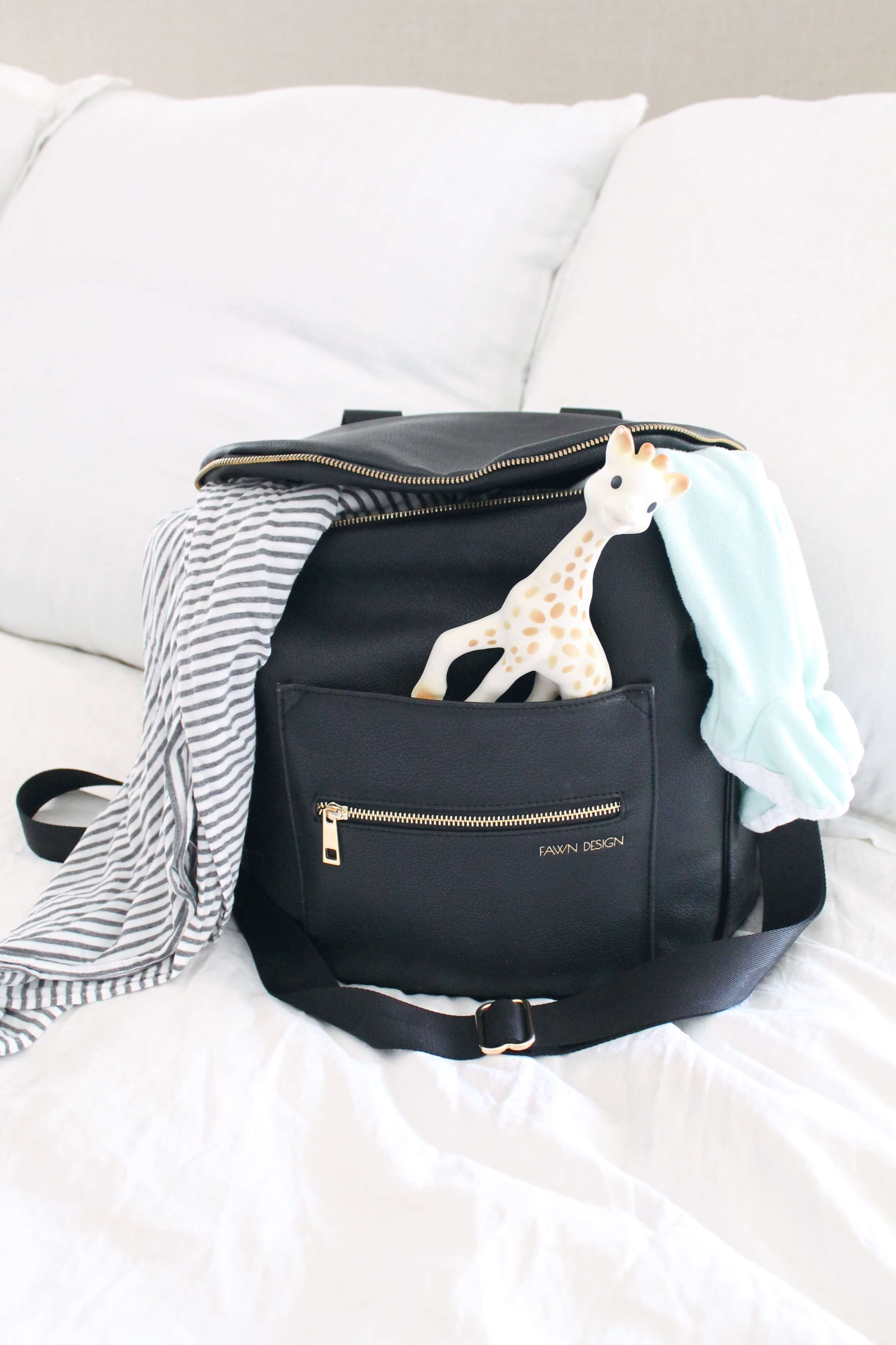 Black fawn 2025 design diaper bag