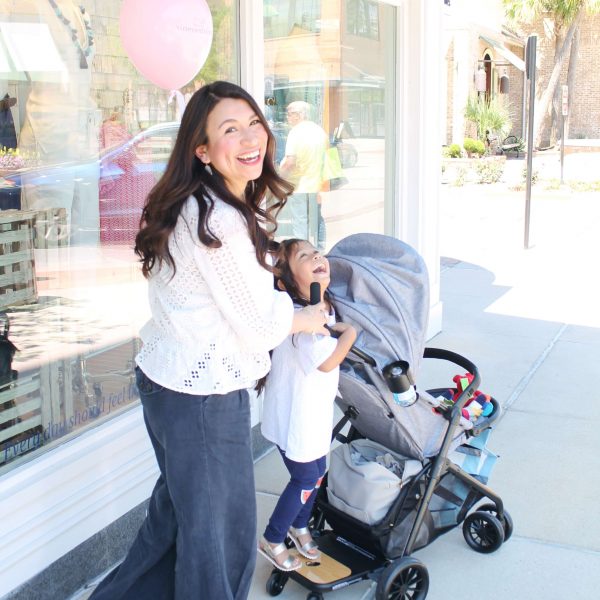 The cutest stroller for two kids. The Evenflo Sibby Travel System is a great buy at under $200 for your toddler and baby. The perks are incredible! Read the full review on Seven Graces. #ad #evenflospringbreak #generationevenflo