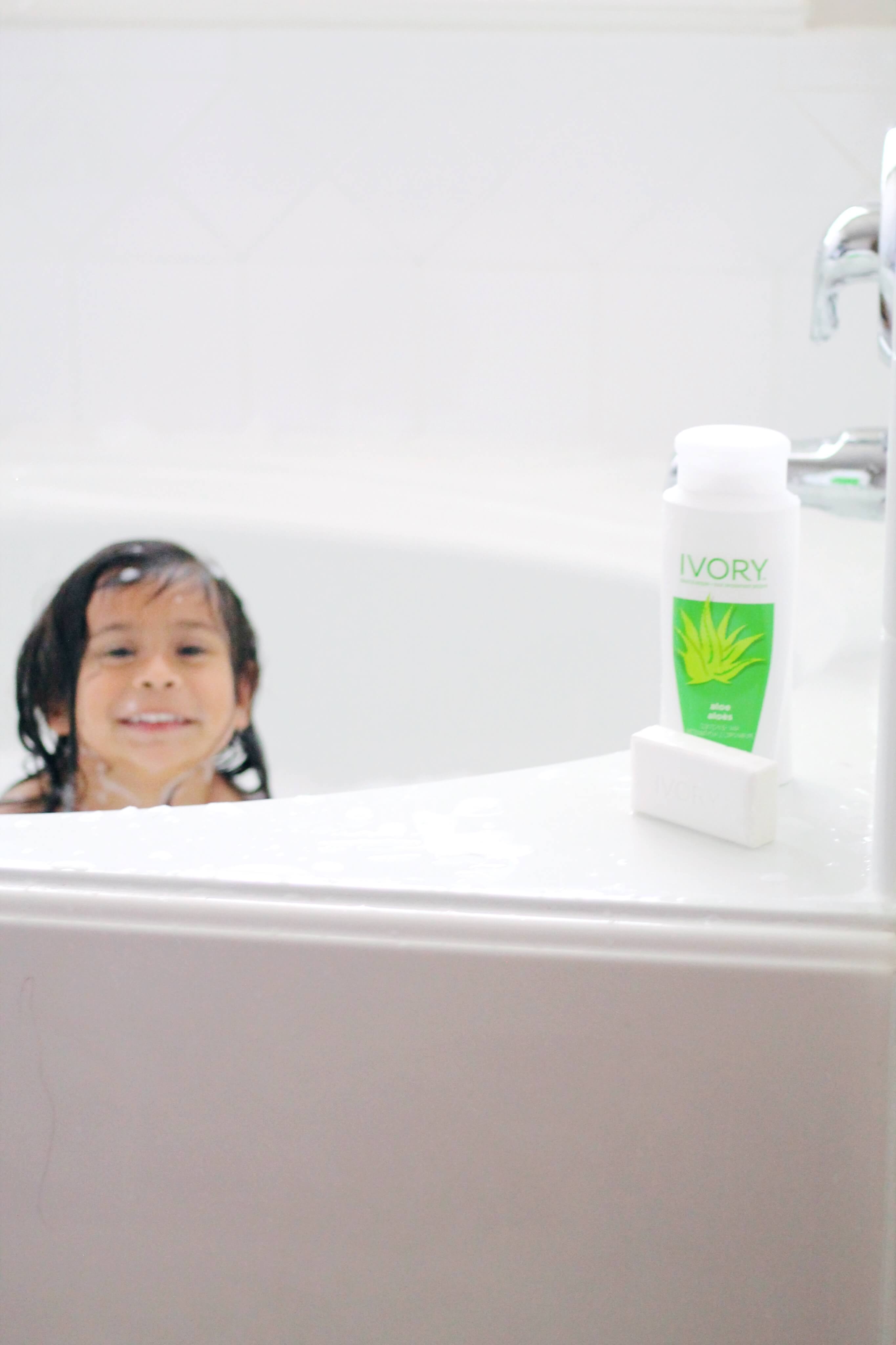 Bedtime routine with two kids: Bath time with @IvorySoap bubbles and snuggles with my my babes is part of it. #everydayivory #ad