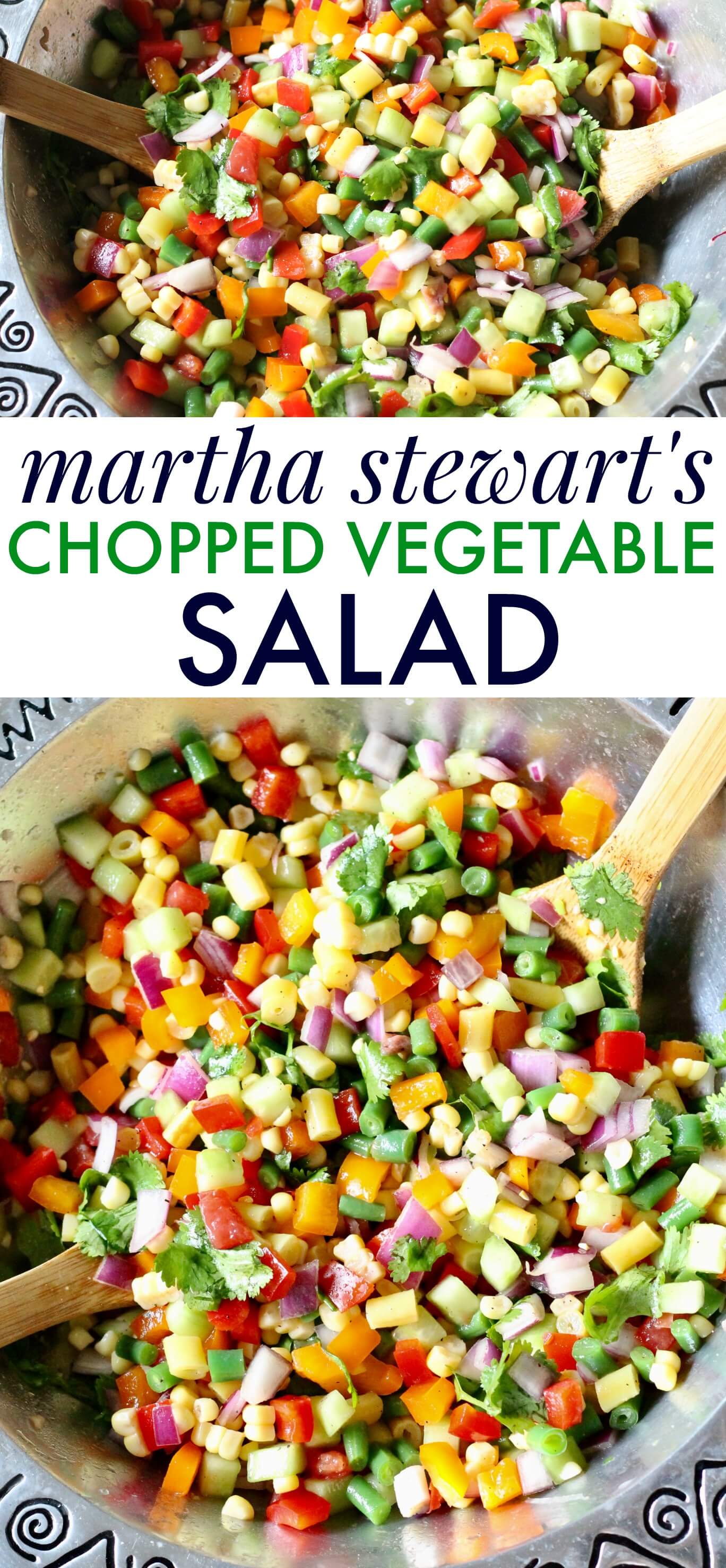 Martha Stewart's Chopped Vegetable Salad Recipe. The best mix of fresh veggies. Perfect for spring and summer parties!