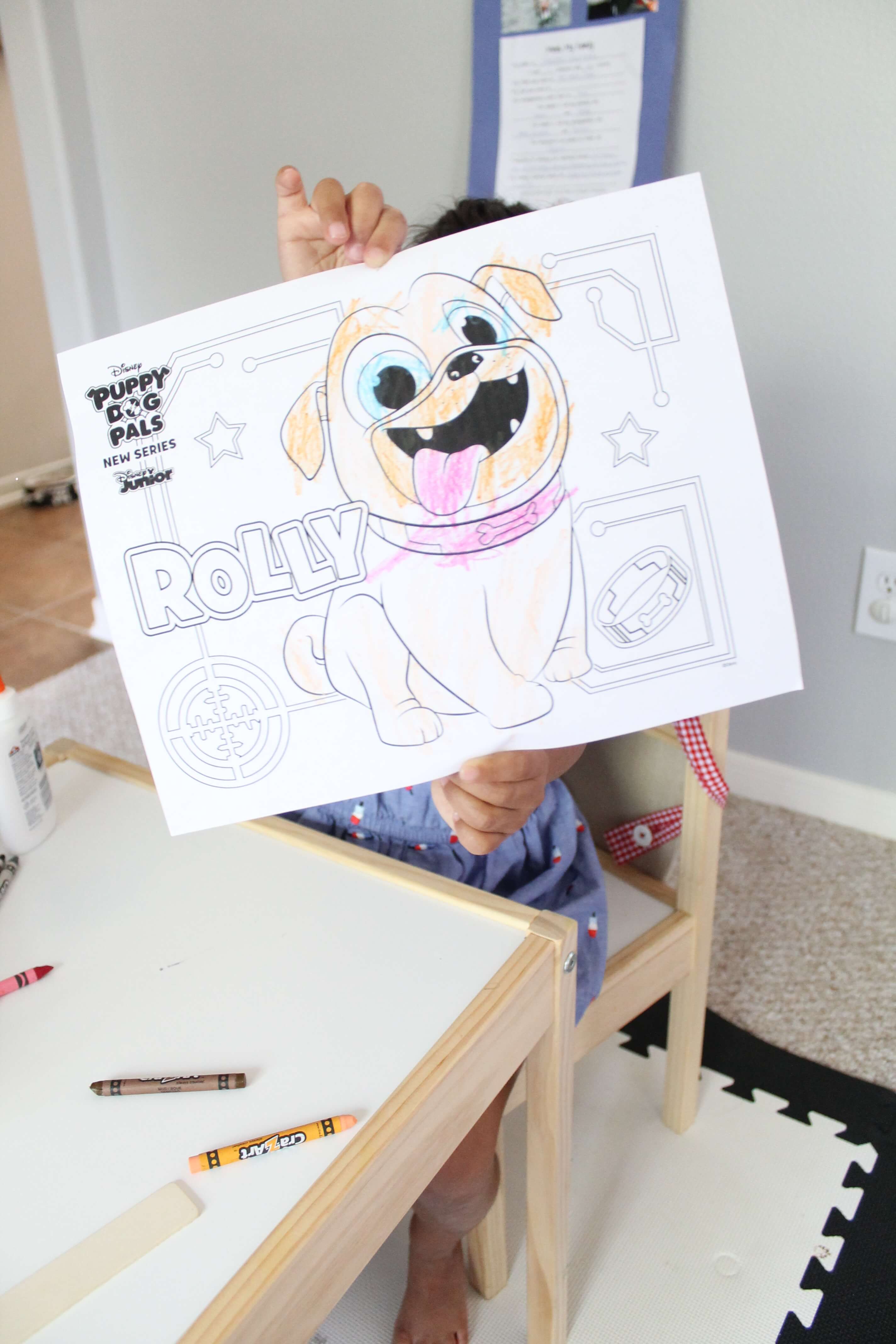 AD] The perfect summertime DIY and summer craft for rainy day fun or indoor rest time. Make Rolly & Bingo come to life from the new Disney Junior Puppy Dog Pals. 