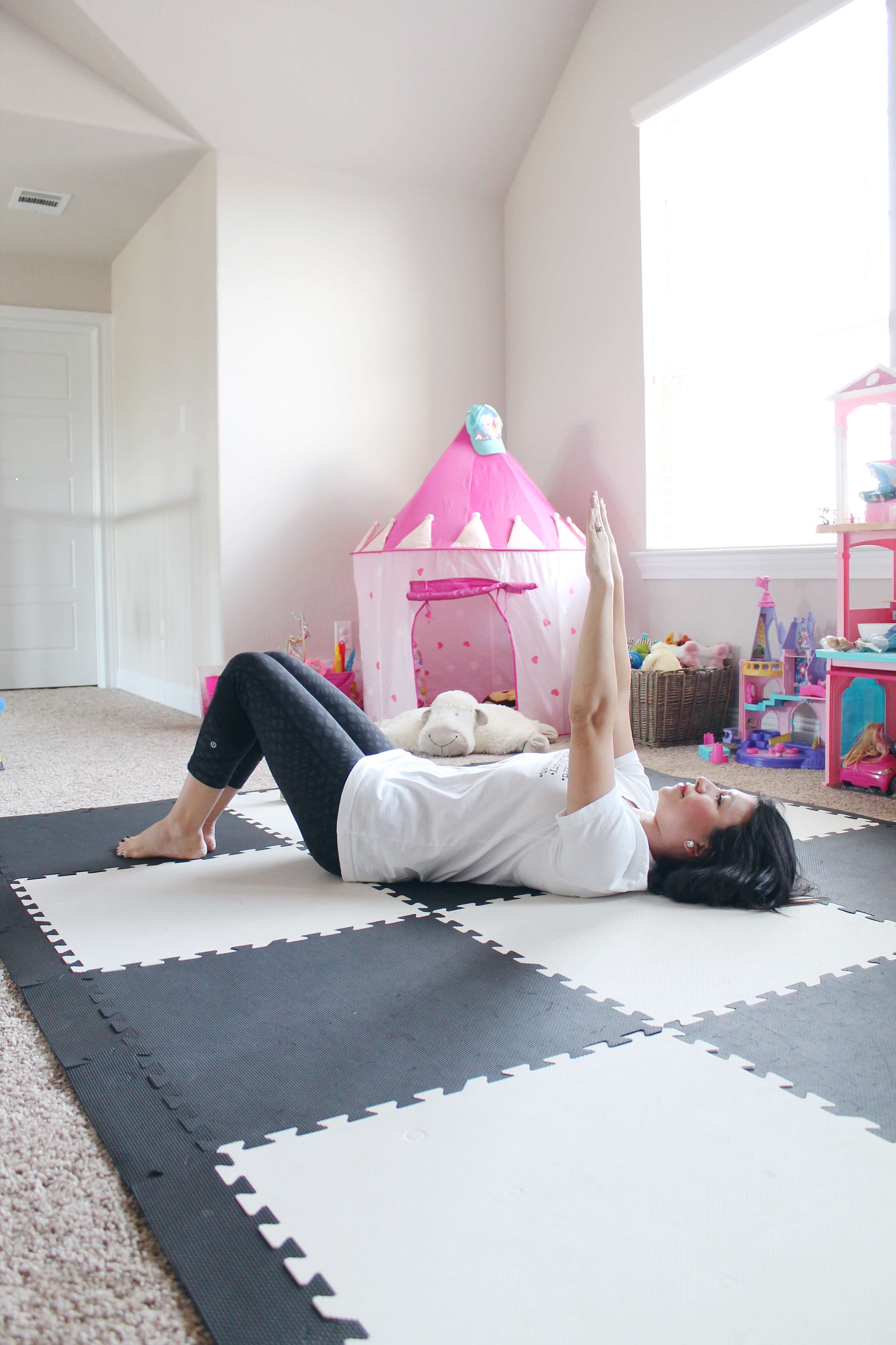 The best core workout for the mommy pooch. A great at-home workout series and program by Natalie Hodson and Dr. Middlekauff to get your abs back in shape!