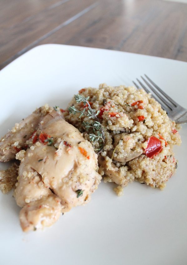 Garlic & Chicken Mushroom Quinoa: A New Family Favorite