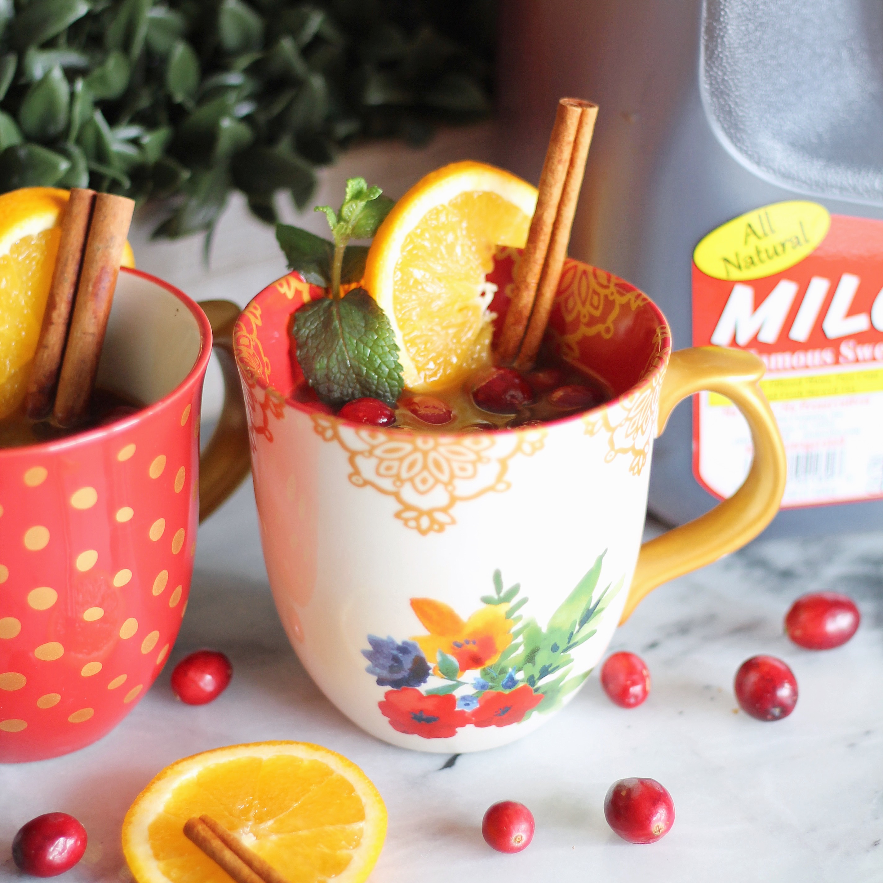 Hostess Tips for the Holidays :: How to stress less and enjoy the holidays more! You also can't miss this hot Milo's Tea with cranberries and cinnamon, apple juice and cranberry juice. So yummy! AD #passthemilos #hotapplecidertea