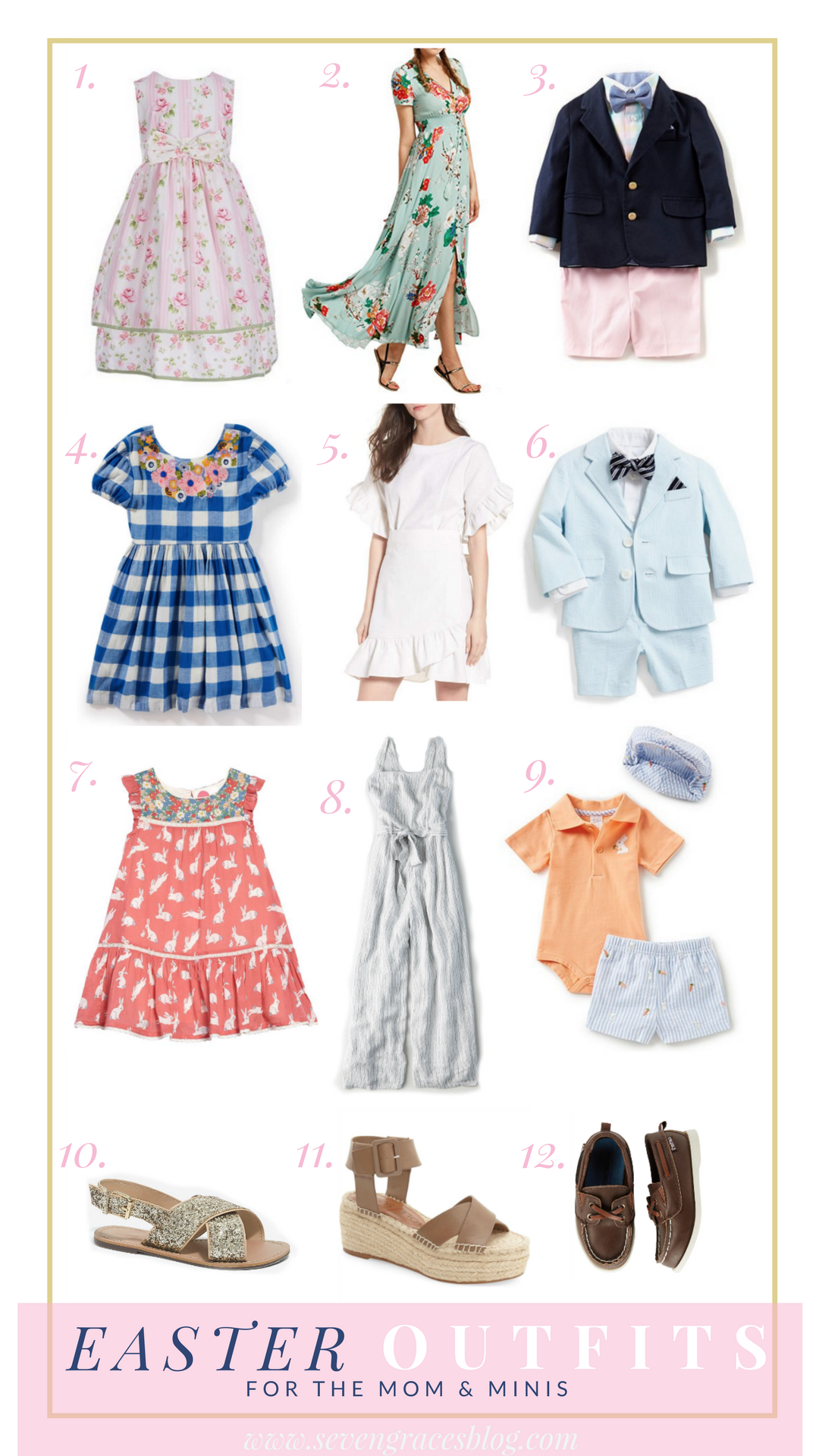 Easter Outfit Inspiration for the mom and minis! The cutest ensembles for mom, baby boy, and little girl. 