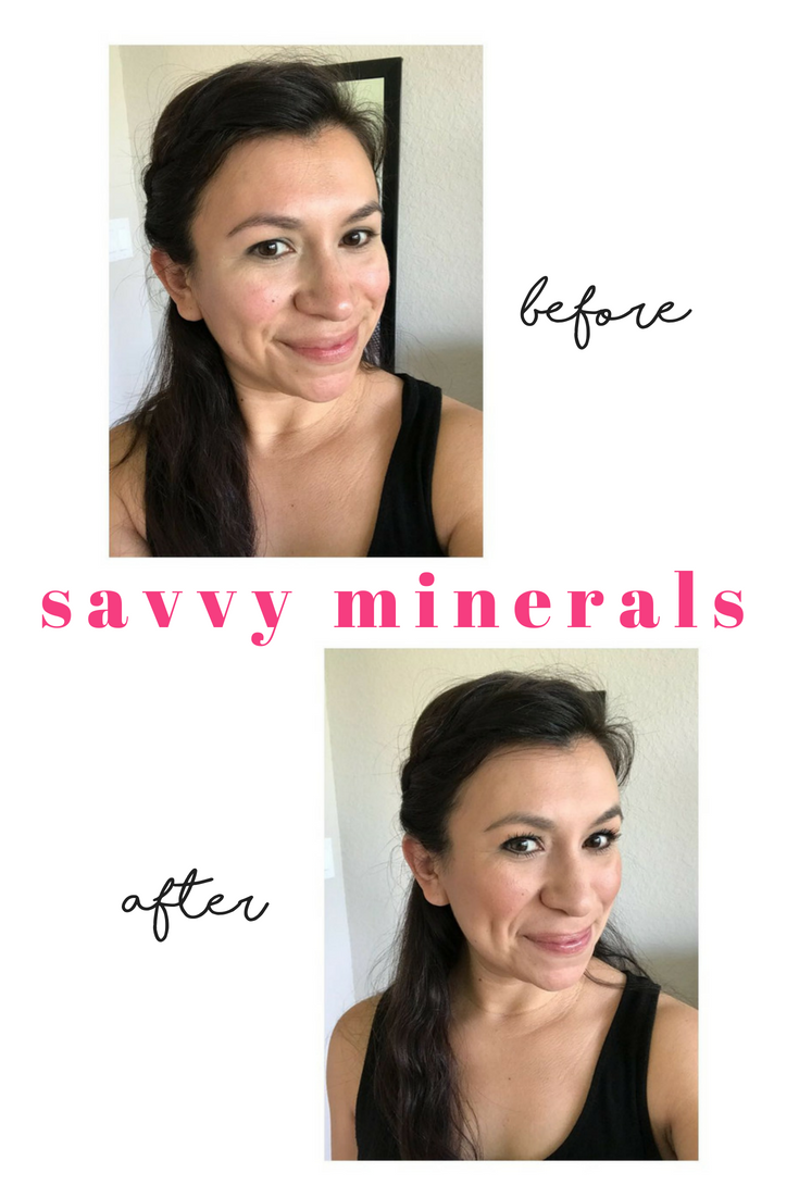 Before and After photos using Savvy Minerals! Such gorgeous, lightweight, all natural makeup. Yes!