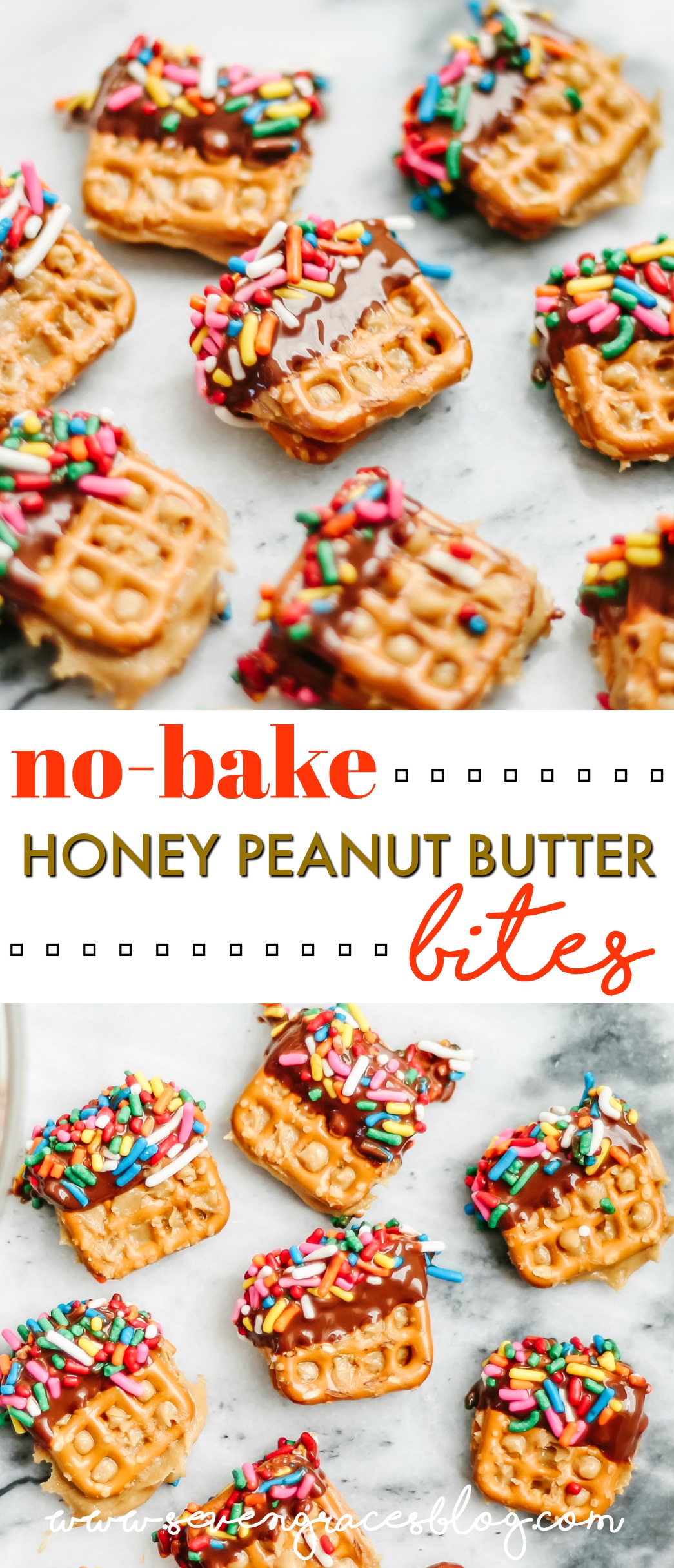 Best no-bake, honey peanut butter bites perfect for an after school snack! So easy and so yummy! #snacks #nobake #pretzelsnacks #peanutbutter #honey