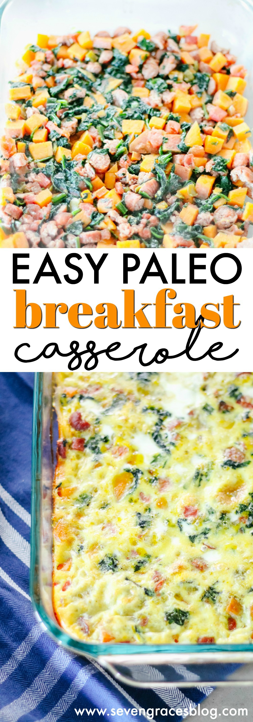 The best easy & delicious Paleo and Whole30 breakfast casserole. Gluten free, dairy free. The perfect breakfast bake! #casserole #paleo #whole30