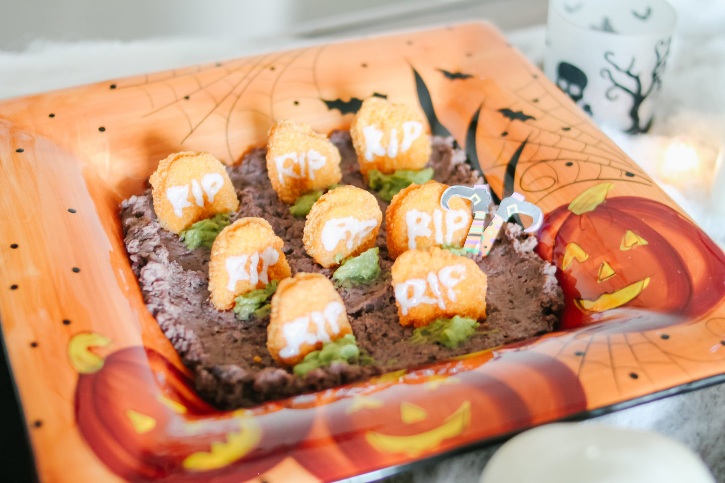 Halloween Party Food. Chicken Nugget Graveyard. #partyfood #appetizers #halloween