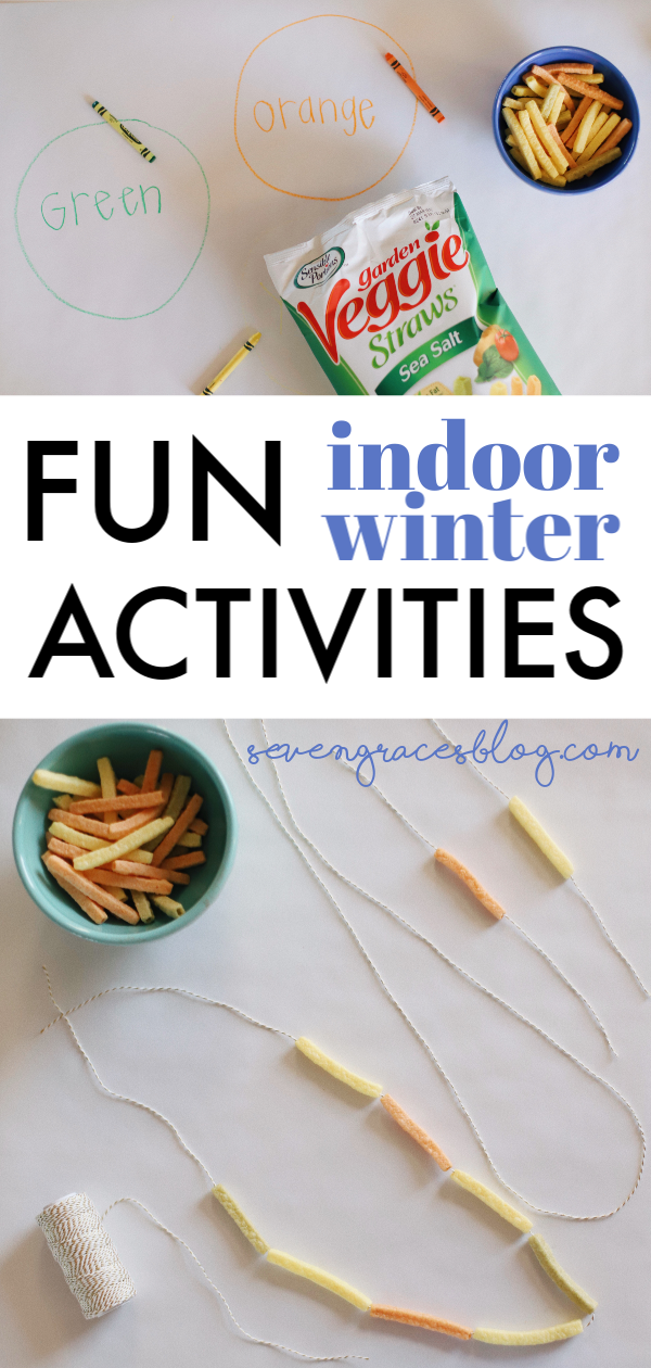 The perfect indoor winter activity to solve the problem of your kids' two most dreaded complaints: "I'm bored" and "I'm hungry." #toddleractivity #winteractivity #kidsactivity #preschool #sensory #motorskills
