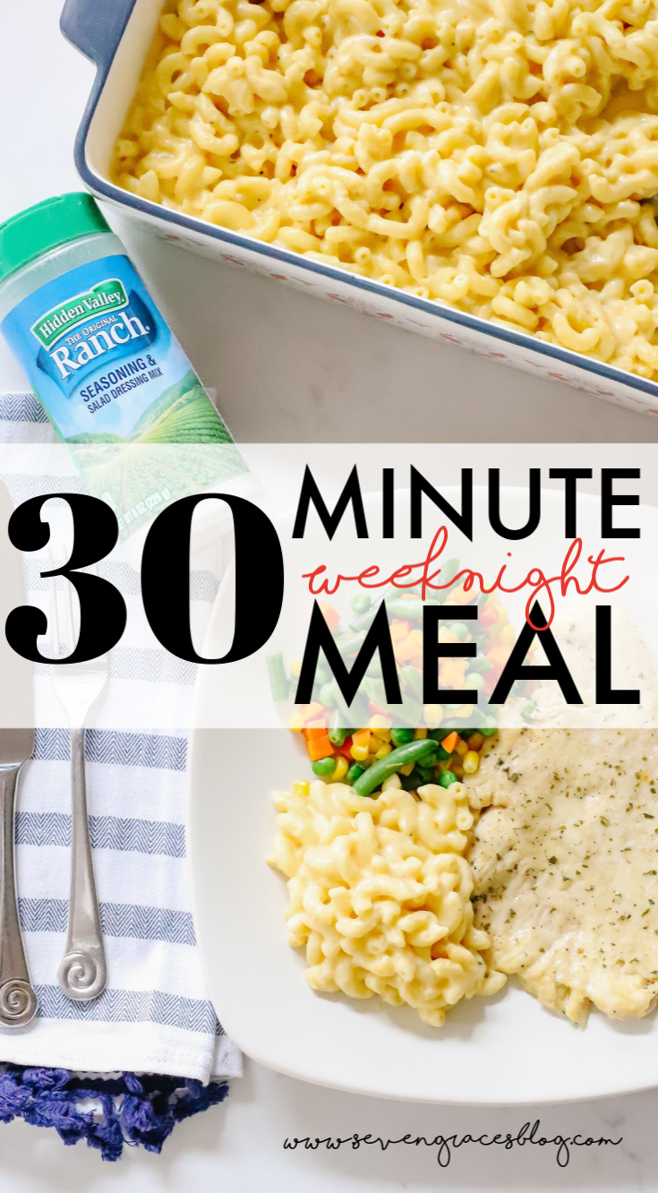 The best 30 minute meal for a weeknight! Whip up @hvranch baked chicken and mac n' cheese! #ad #hvrlove