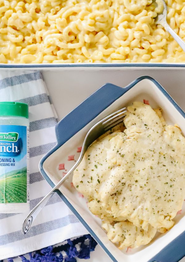 Easy Weekday Dinner: Ranch Baked Chicken & Ranch Mac ‘N’ Cheese