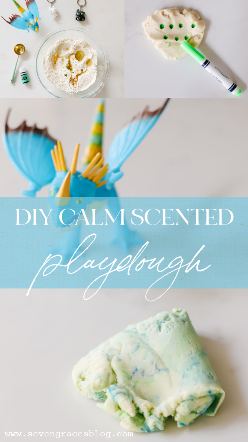 DIY calm scented playdough! The easiest & best all-natural, no-cook playdough. So easy & fun!