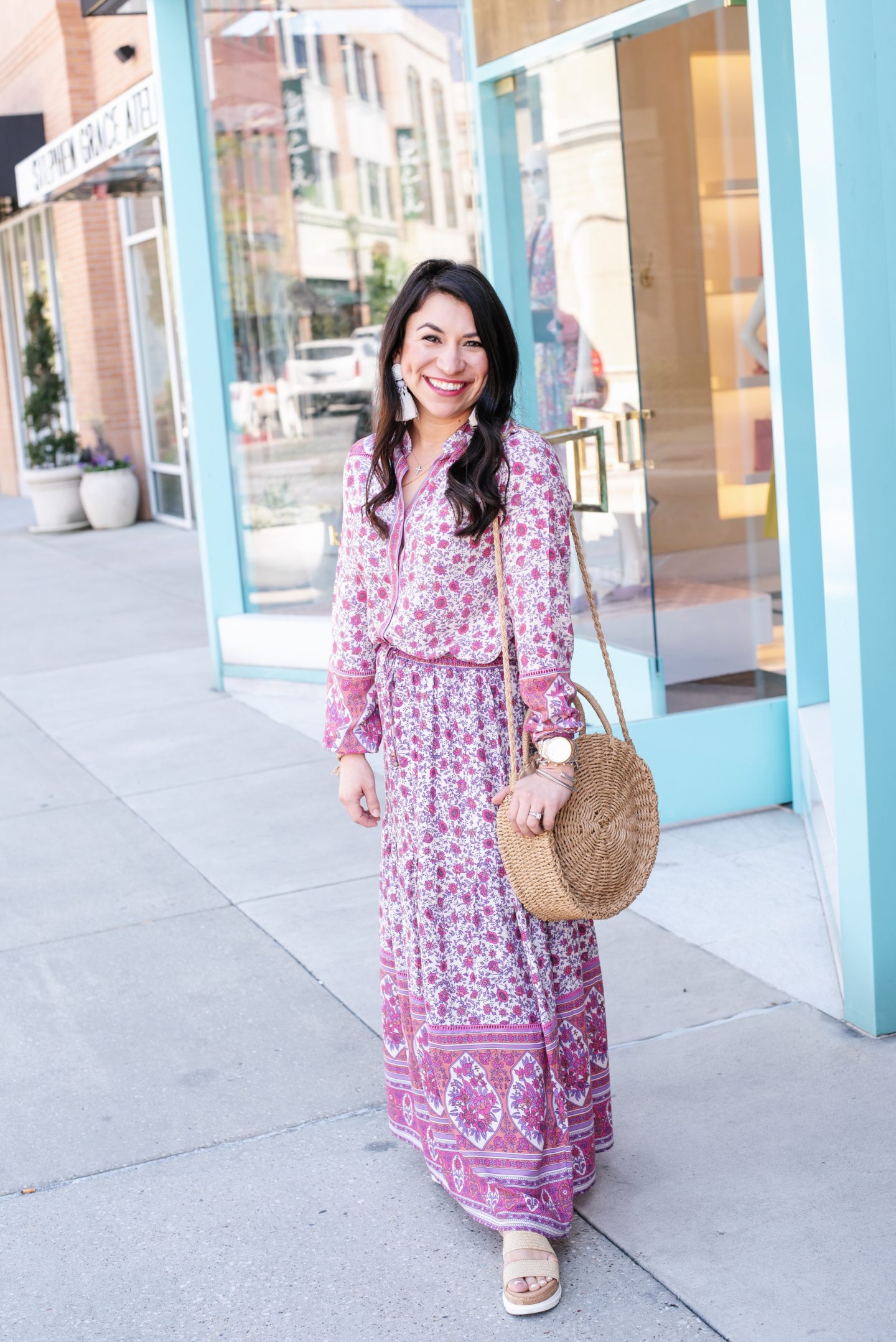 floral skirt & top. so cute for spring and summer!