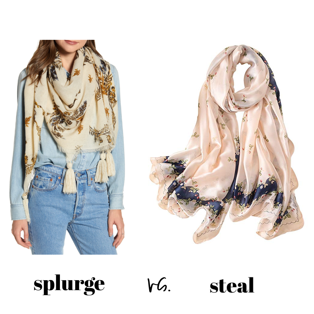 Nordstrom sale floral scarf dupe.