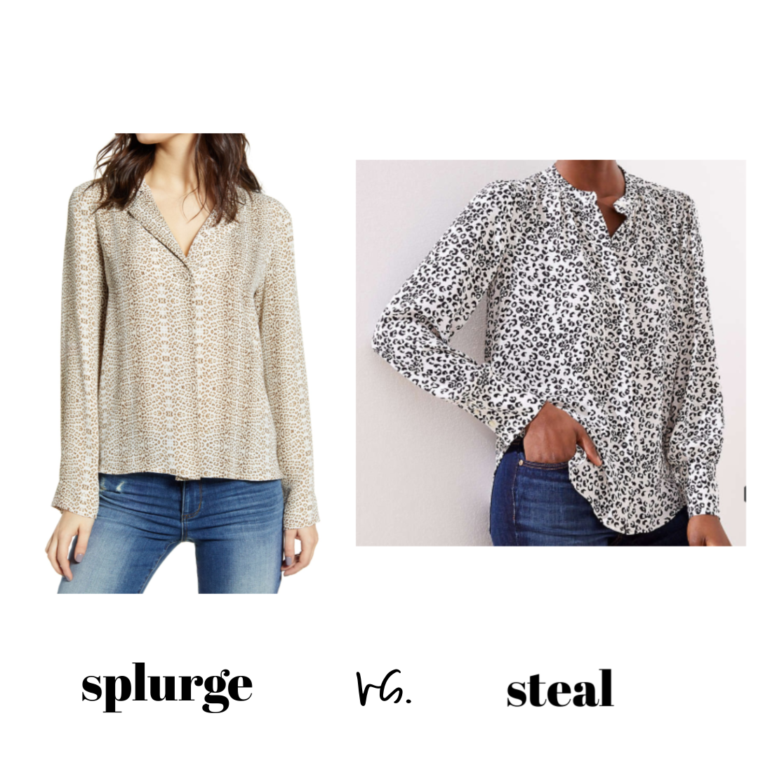 Nordstrom sale leopard print blouse dupe.