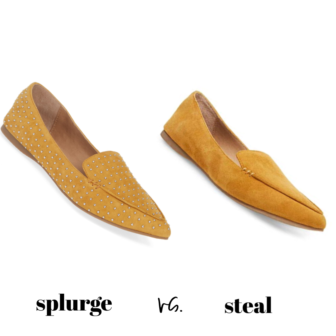 Nordstrom sale mustard loafers dupe.