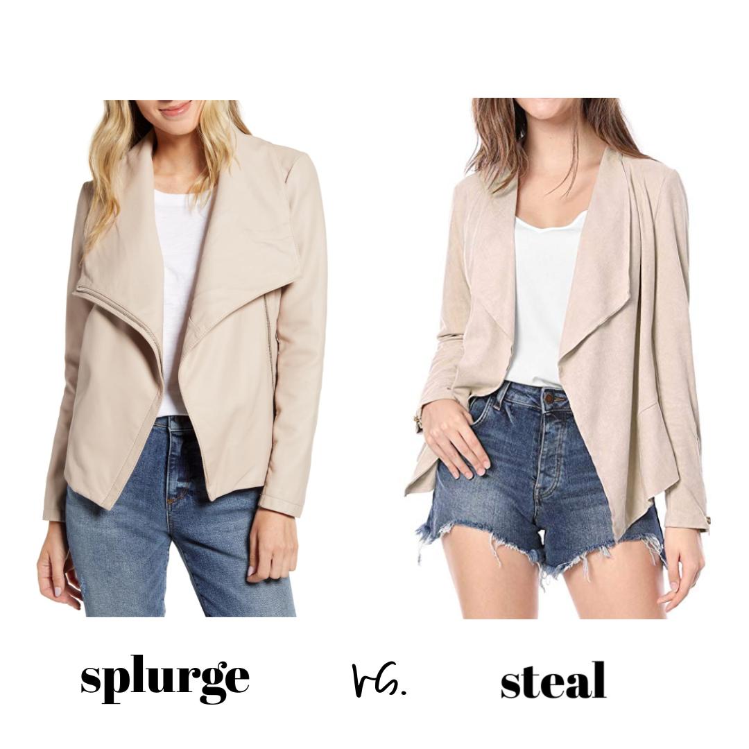 light color moto jacket dupe