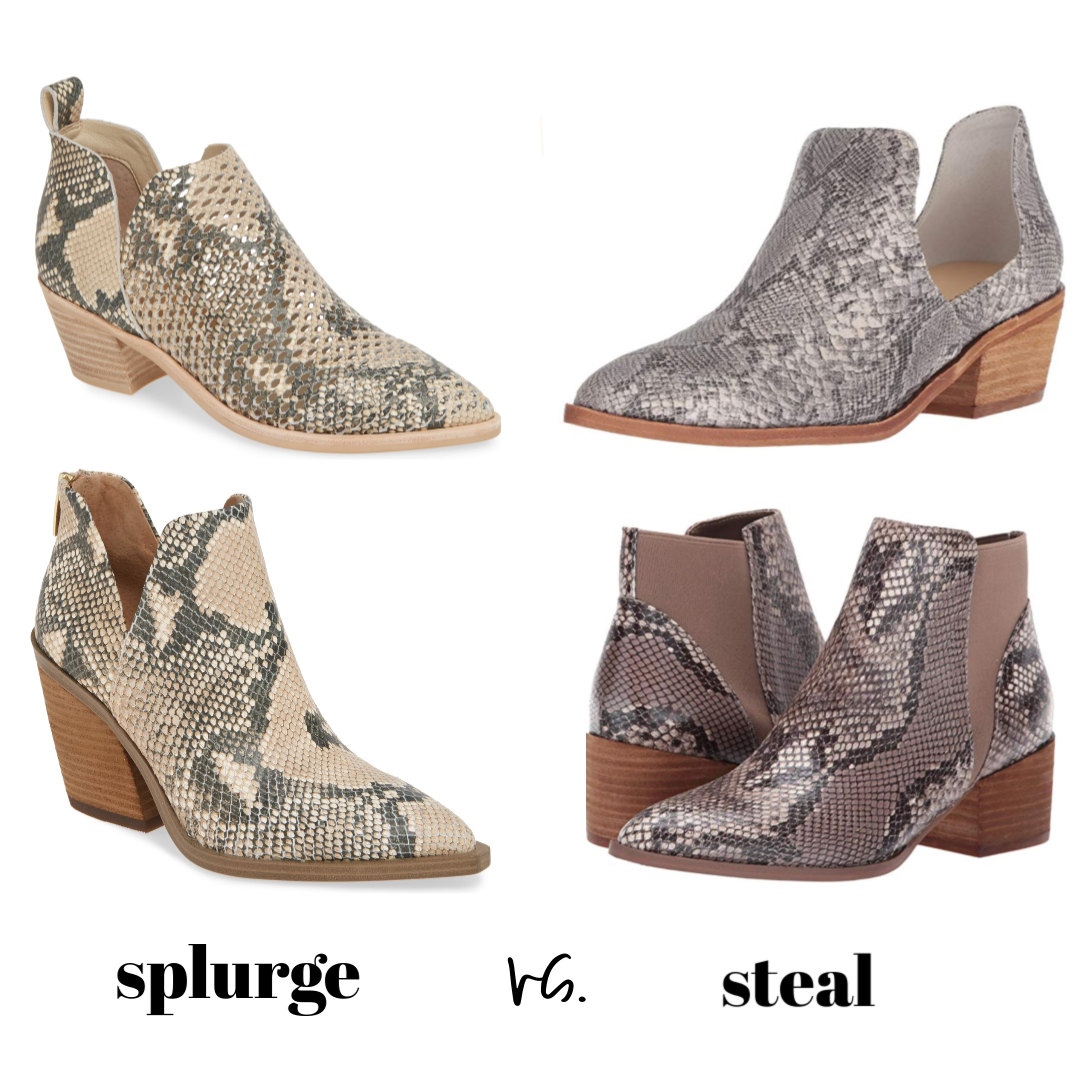 Nordstrom sale snakeskin booties dupes. 