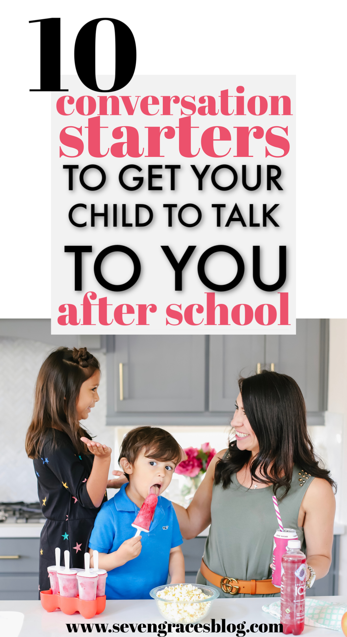 10 of the best conversation starters to get your child to open up to you after school and a fun new popsicle treat to enjoy while chatting. #ad #SparklingIceLife @SparklingIce #GetFizzy