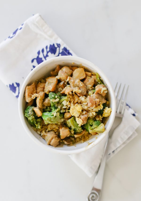 Keto Cauliflower Fried Rice and Ginger Chicken & Broccoli