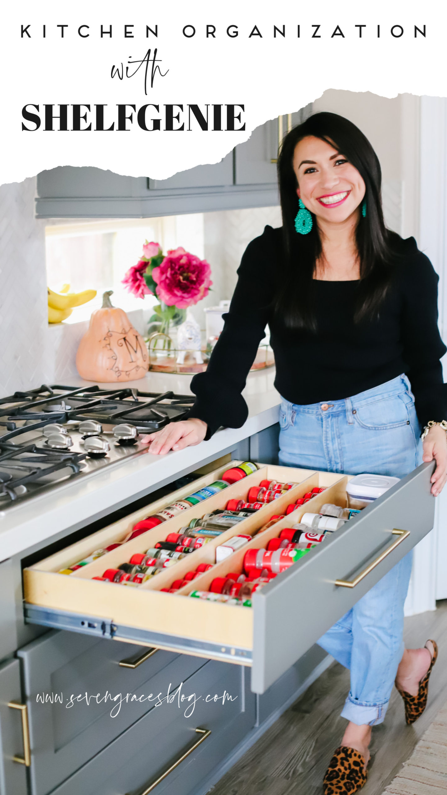 Kitchen Organization with ShelfGenie! The best way to organize and simplify your cabinets and drawers. #ad #MadetoMaximize #DesignforSpace #ShelfEnvy #ShelfGenie