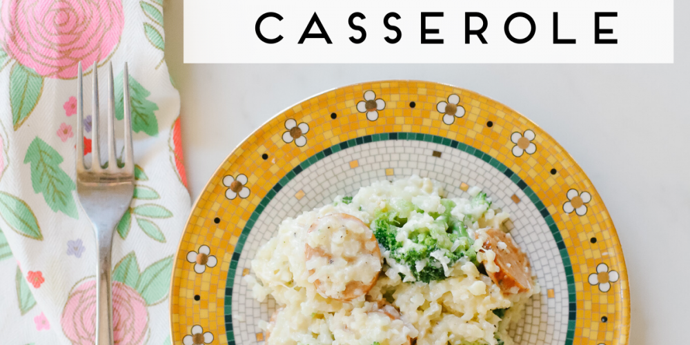 Easy, low carb, keto friendly, Broccoli & Chicken Sausage Bake. The easiest and most delicious Keto casserole we've tried!