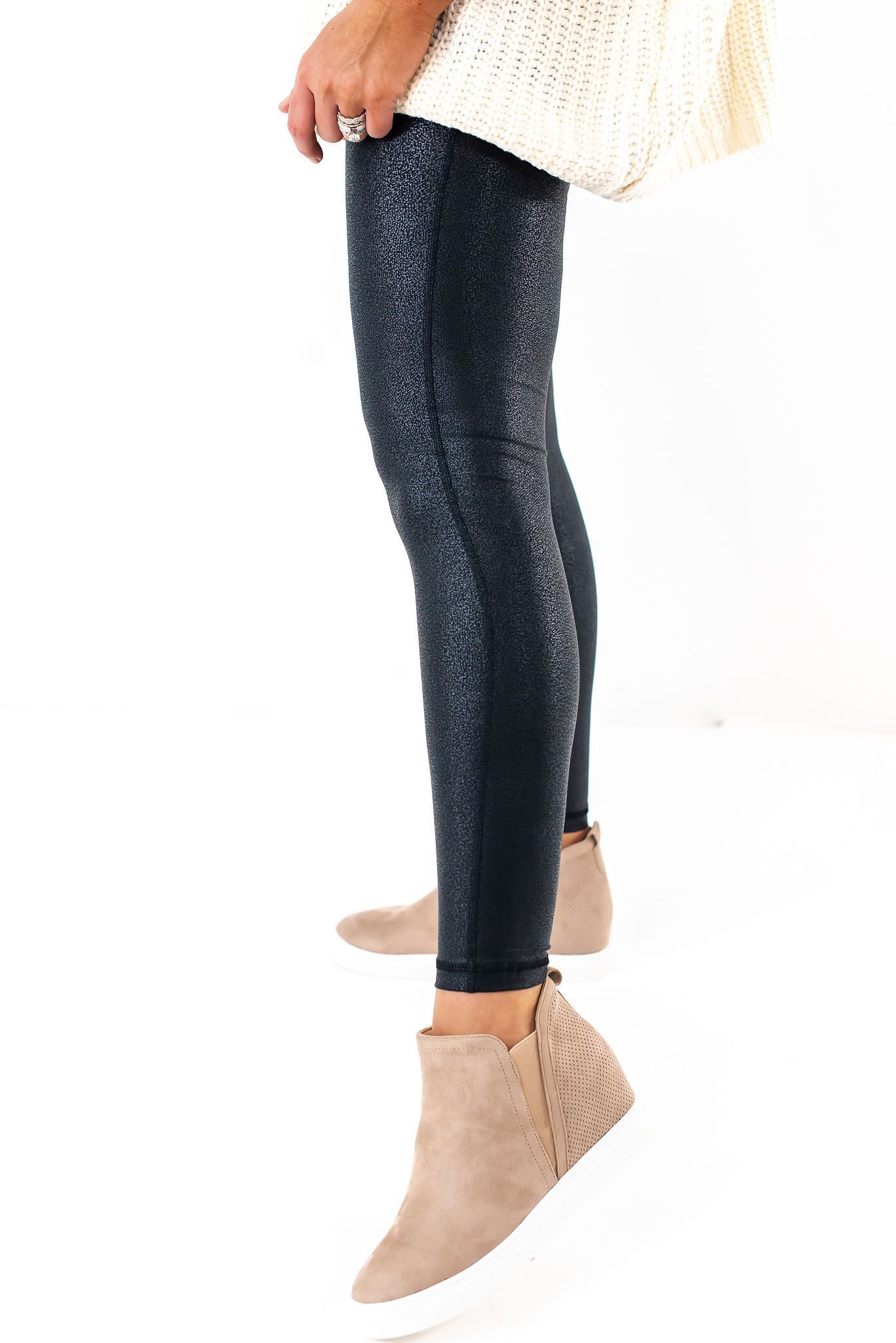 The cutest pebbled leggings from the cutest small shop! A great option of leggings if you don't want to break the bank on the Spanx faux leather leggings.